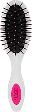 Парфумерія, косметика Масажна щітка для волосся, HB-02-10, овальна мала, біла з рожевим - Beauty LUXURY