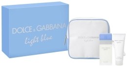 Духи, Парфюмерия, косметика Dolce & Gabbana Light Blue - Набор (edt 5ml + b/c 50 + косметичка)