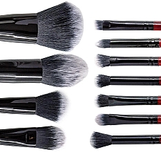 Набор кистей для макияжа MB-290, 11шт, в черно-серебристом чехле - MaxMar Brush Set — фото N3