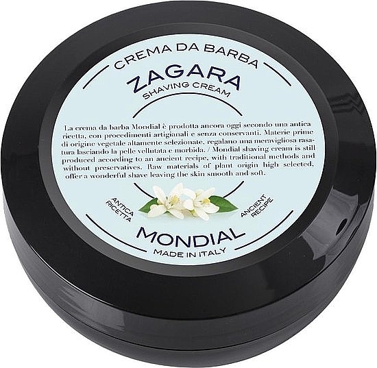 Крем для гоління "Zagara" - Mondial Shaving Cream Wooden Bowl (міні) — фото N1