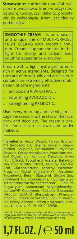 Крем нормалізувальний для обличчя "Авокадо і ківі" - Bielenda Smoothie Cream Avocado And Kiwi — фото N3
