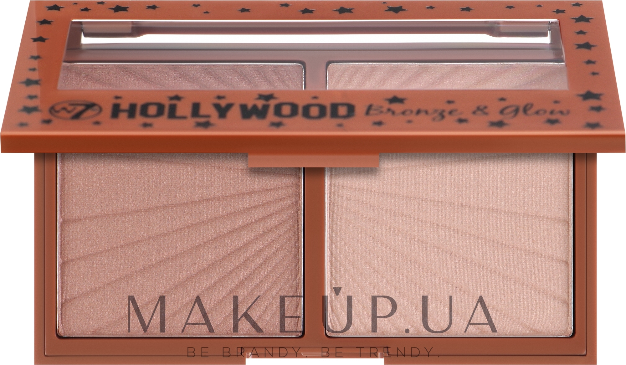 Хайлайтер для лица - W7 Cosmetics Hollywood Bronze Glow Duo Bronzer Highlighter — фото Bronze And Glow