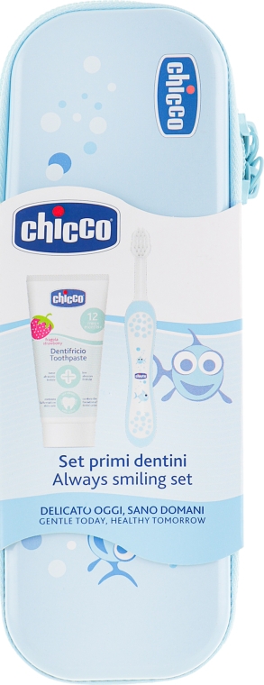 Дорожный набор, голубой - Chicco (Toothbrush + Toothpaste/50ml) — фото N1