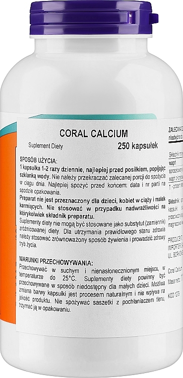 Кальцій у капсулах, 250 шт. - Now Foods Coral Calcium — фото N2