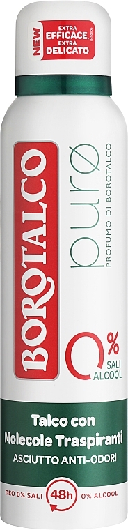 Дезодорант-спрей без спирту і солей алюмінію - Borotalco Puro 48H Deo Spray — фото N1