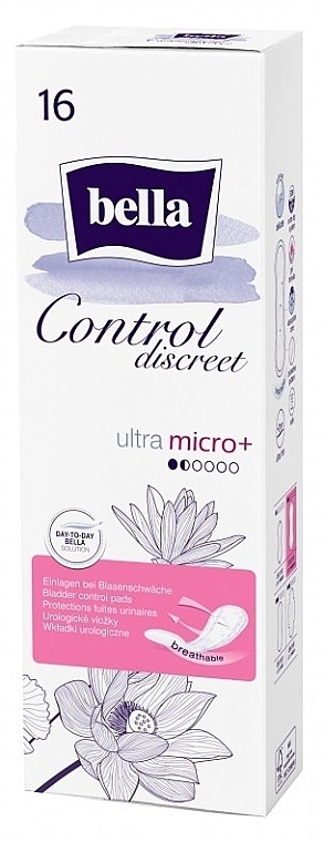 Урологические прокладки для женщин, 16 шт. - Bella Control Discreet Ultra Micro+ — фото N1