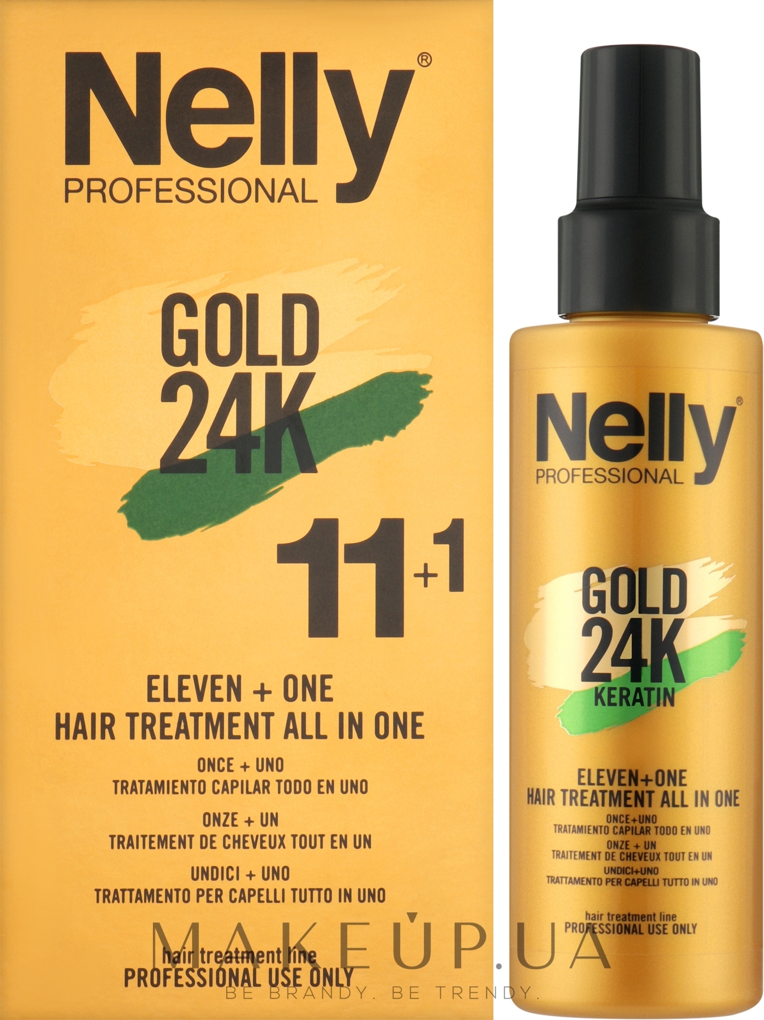 Спрей для волос "Treatment 11+1 All In One" - Nelly Professional Gold 24K Spray — фото 150ml