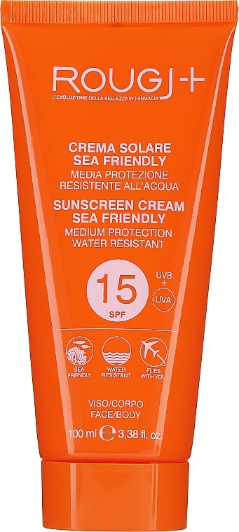 Сонцезахисний крем для обличчя й тіла - Rougj+ Sun Cream SPF15 — фото N1