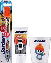 Духи, Парфюмерия, косметика Набор "Робот" - Jordan Junior (toothpaste/50ml + toothbrush/1pc + cup)