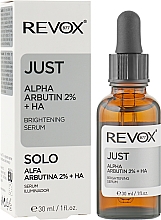 Осветляющая сыворотка для лица - Revox Just Alpha Arbutin 2% + HA Brightening Serum — фото N2