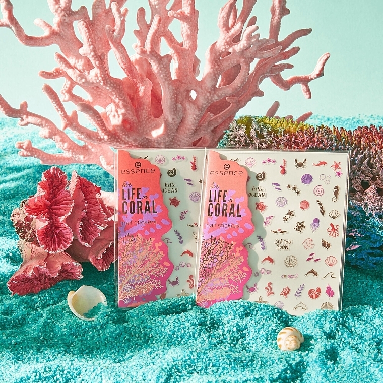 Красочные наклейки для ногтей - Essence Live Life In Coral It's A Reef Of Happiness! Nail Stickers — фото N2