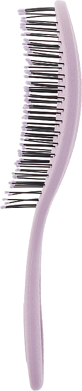 Щетка для волос массажная, 8-рядная, овальная, розовая - Hairway ECO Wheat — фото N2
