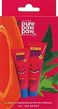 Парфумерія, косметика Набір відновлювальних бальзамів для губ - Pure Paw Paw Duo Strawberry (lip/balm/15g + lip/balm/25g)