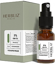 Масляный спрей для рта "Оливка" 5% - Herbliz CBD Olive Fresh Oil Mouth Spray 5% — фото N1