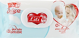 Детские влажные салфетки с клапаном, с экстрактом календулы и витамином Е, 120шт - Lili Deluxe — фото N1