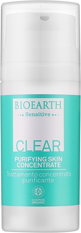 Очищуюча сироватка для проблемної та комбінованої шкіри обличчя - Bioearth Senstive Clear Purifying Skin Concentrate — фото N1