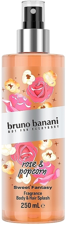 Bruno Banani Sweet Fantasy Rose & Popcorn Body & Hair Splash - Спрей для тіла