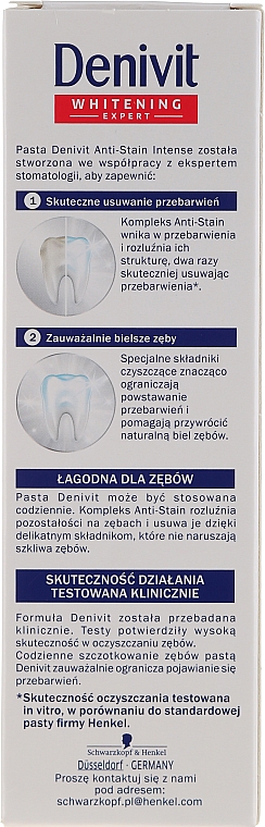 Зубная паста "Отбеливающая" - Denivit Anti-Stain Expert Anti-Stain Intense — фото N2