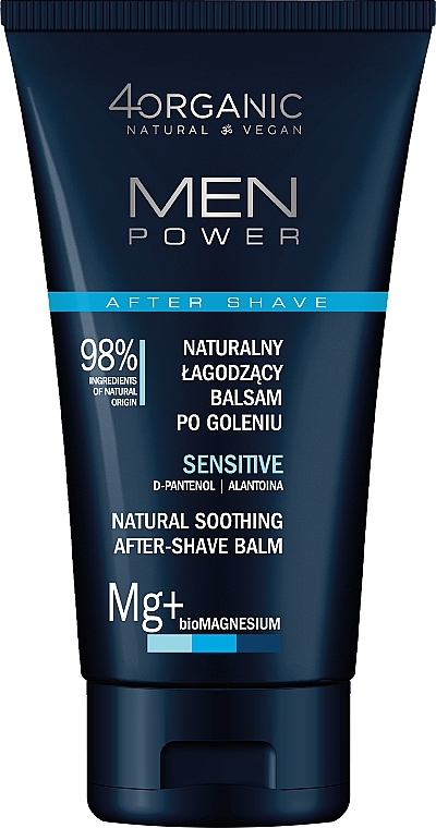 Заспокійливий бальзам після гоління для чутливої шкіри - 4Organic Men Power Natural Soothing After-Shave Balm Sensitive — фото N1
