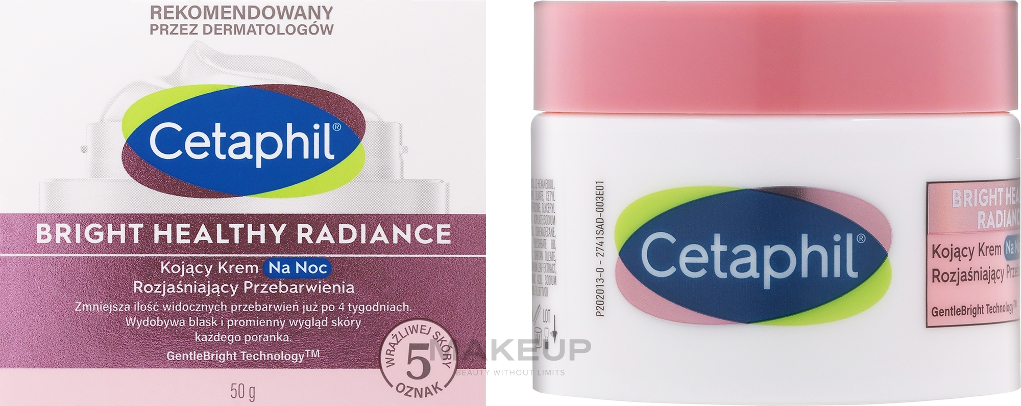 Успокаивающий ночной крем для лица - Cetaphil Bright Healthy Radiance Face Night Cream — фото 50g