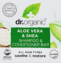 Парфумерія, косметика Твердий шампунь-кондиціонер "Aloe Vera & Shea" - Dr. Organic Shampoo & Conditioner Bar