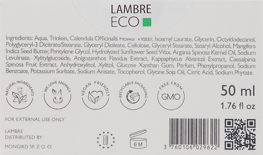 Нічний крем для обличчя - Lambre Eco Night Cream — фото N3