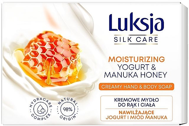 Крем-мило з йогуртом та медом манука - Luksja Silk Care Moisturizing Yogurt & Manuka Honey Creamy Hand & Body Soap — фото N1