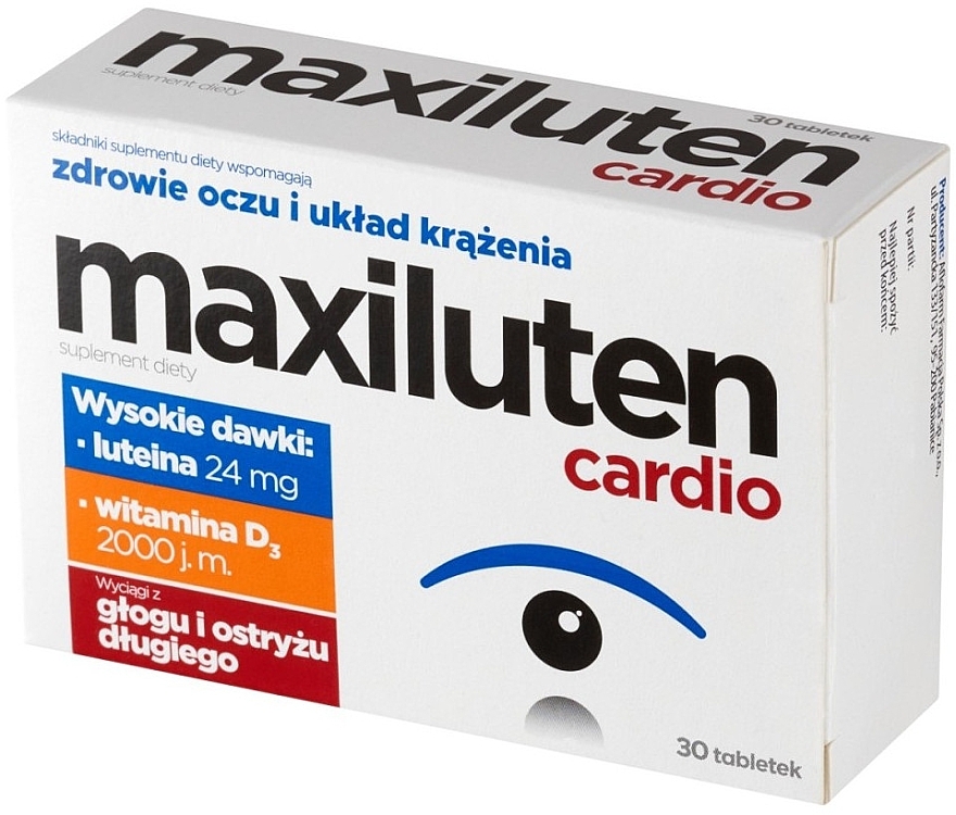 Дієтична добавка в таблетках - Aflofarm Maxiluten Cardio — фото N1