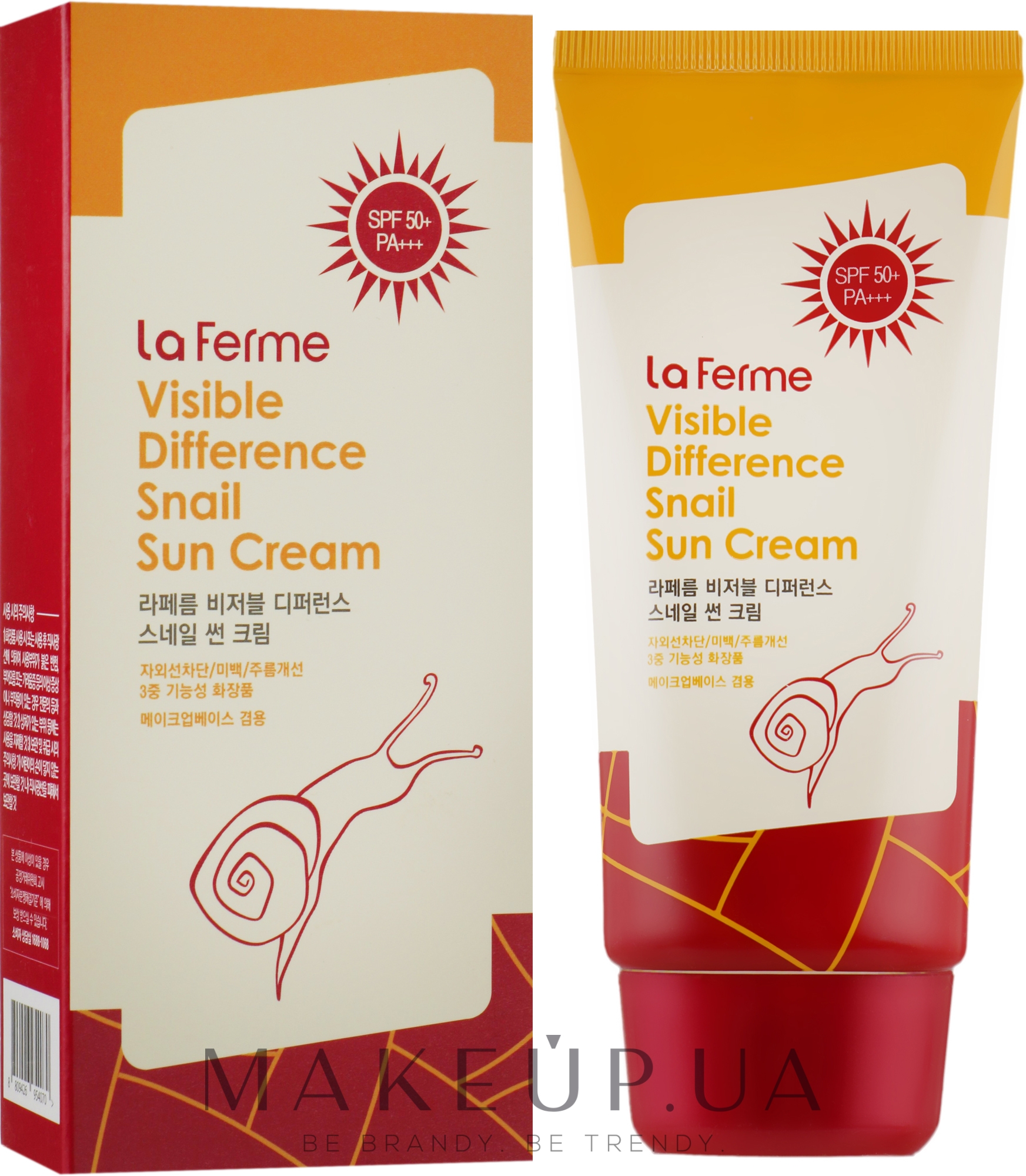 Сонцезахисний крем з екстрактом равлика SPF50+ - Farmstay Visible Difference Snail Sun Cream — фото 70ml