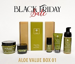 Набір - Olive Spa Aloe Value Box 01 (cr/50ml + eye/cr/30 + f/foam/150ml + b/butter/250ml + hand/cr/75ml) — фото N2