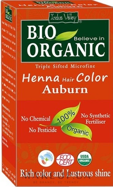 Натуральная краска для волос - Indus Valley Henna Hair Color — фото Auburn