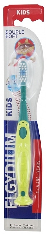 Дитяча зубна щітка "Splash", 2-6 років, жовта з зеленим - Elgydium Kids Splash 2-6 Years — фото N1