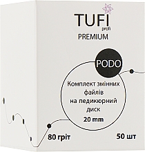 Сменные файлы для педикюрного диска, 20 мм, 80 грит - Tufi Profi — фото N1