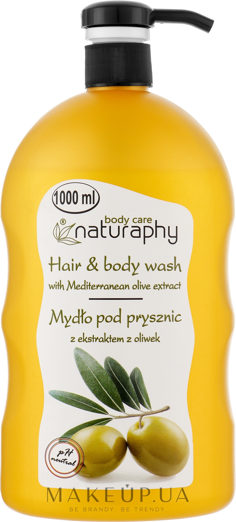 Шампунь-гель для душу з екстрактом оливкової олії - Bluxcosmetics Naturaphy Olive Oil Hair & Body Wash — фото 1000ml