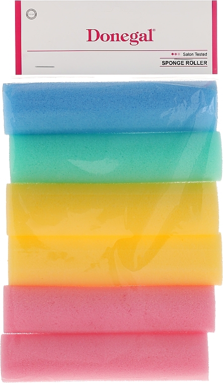 Бигуди-папильотки, широкие,9253 разноцветные, 6 шт - Donegal Sponge Rollers — фото N1