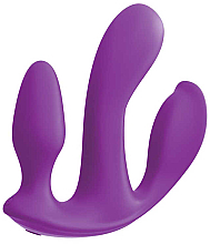 Парфумерія, косметика Вібростимулятор з потрійним впливом і пультом, фіолетовий - PipeDream Threesome Total Ecstasy Purple