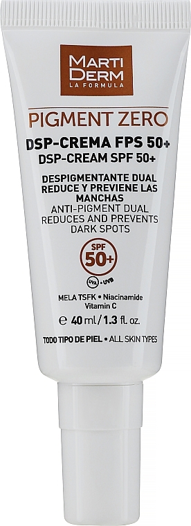 Депігментувальний крем для обличчя - MartiDerm Pigment Zero DSP-Cream SPF 50+ — фото N1