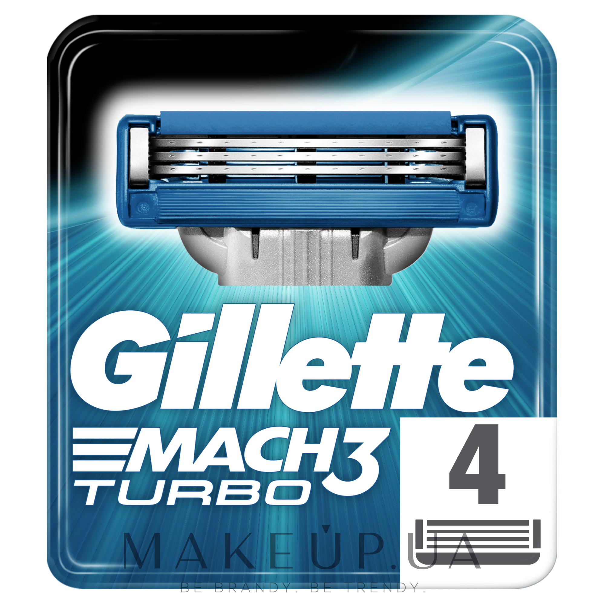 Сменные кассеты для бритья, 4 шт. - Gillette Mach3 Turbo — фото 4шт