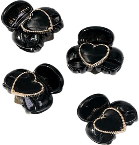 Набор мини-зажимов для волос, 4 шт, черные - Lolita Accessories — фото N1