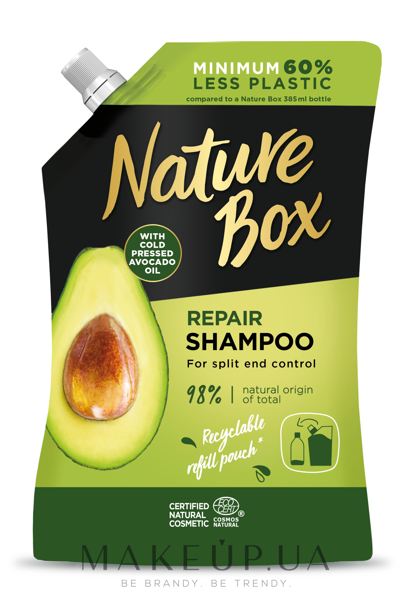 Шампунь для волосся з олією авокадо - Nature Box Avocado Oil Shampoo Refill Pack (запасний блок) — фото 500ml