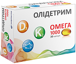 Парфумерія, косметика Дієтична добавка "Вітамін D3 з Омега-3", 1000 ME, 30 капсул - Олідетрим