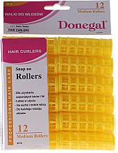 Бігуді для волосся 9218, класична форма, 20 мм, жовті, 12 шт. - Donegal Hair Curlers — фото N1