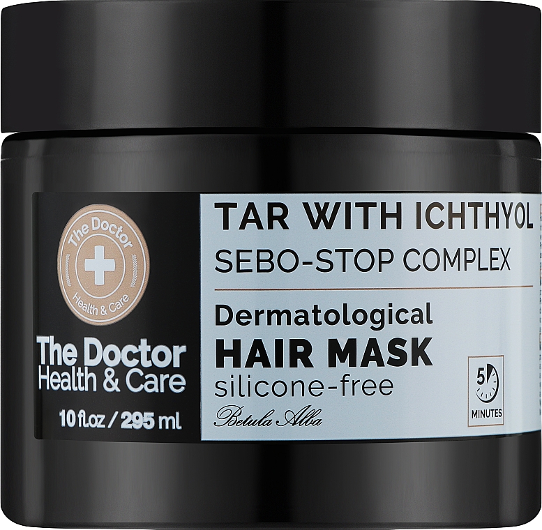 Маска для волосся "Дігтярна з іхтіолом" - The Doctor Health & Care Tar With Ichthyol + Sebo-Stop Complex Hair Mask