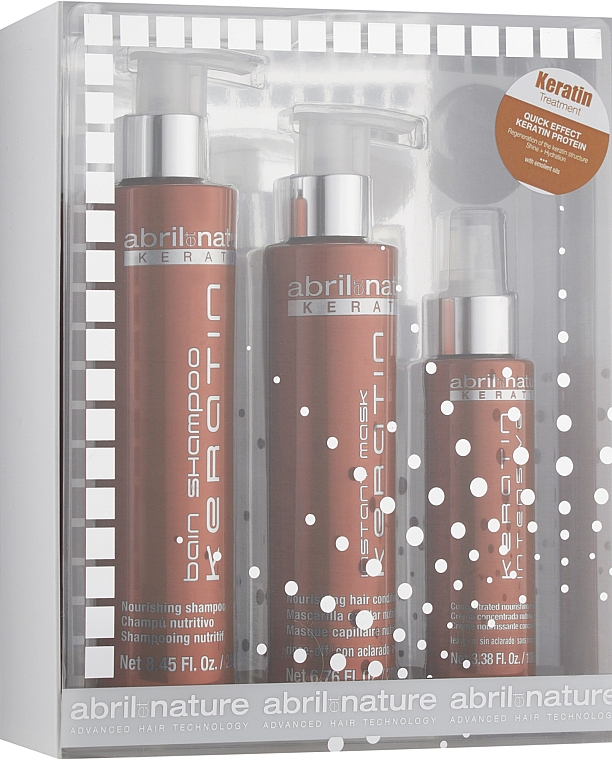 Набір - Abril Et Nature Keratin (Shampoo/250ml + Mask/200ml + Serum/100ml)