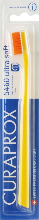 Зубна щітка CS 5460 "Ultra Soft", D 0,10 мм, жовта, помаранчева щетина - Curaprox