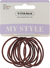 Резинки для волос, эластичный, 2 мм, 9шт, коричневый - Titania  — фото N1