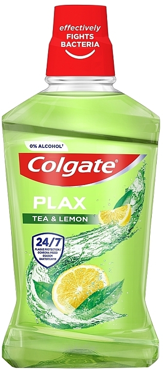 Ополіскувач для рота "Чай та лимон" освіжаючий, антибактеріальний - Colgate Plax — фото N1