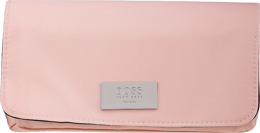 ПОДАРУНОК! Набір пензлів у косметичці - BOSS Pouch Makeup Bag Pink 3 Brushes Travel Bag — фото N1