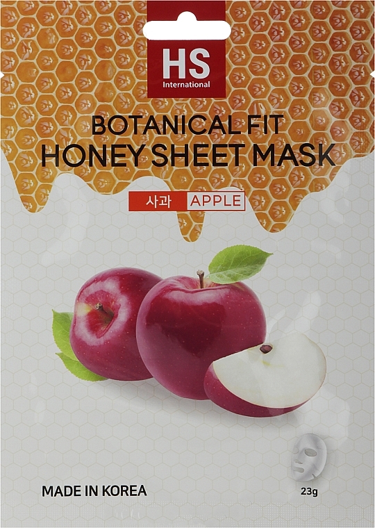 Маска тканевая для лица с мёдом и экстрактом яблока - V07 Botanical Fit Honey Sheet Mask Apple — фото N1