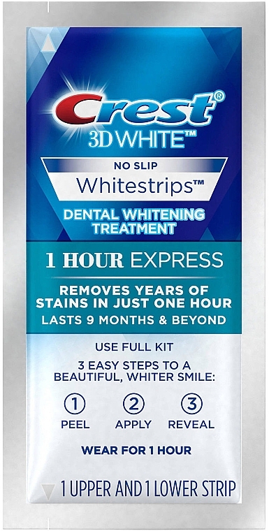 УЦЕНКА Отбеливающие полоски для зубов - Crest 3D White 1 Hour Express No Slip Whitestrips Dental Whitening Kit * — фото N10